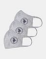 U.S. Polo Assn. Unisex Adults Grey Triple Layer Washable Anti Bacterial Heathered Face Masks - Pack Of 3