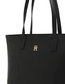 Tommy Hilfiger Printed Black PU Totes