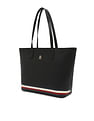 Tommy Hilfiger Printed Black PU Totes
