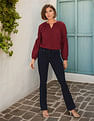 U.S. Polo Assn. Women Mandarin Collar Peasant Sleeve Evening Top