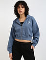 Calvin Klein Jeans Cropped Zip Through Sweatshirt