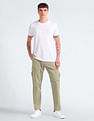 Flying Machine Mid Rise Solid Cargo Pants