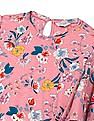 U.S. Polo Assn. Kids Girls Pink Butterfly Sleeve Printed Top