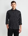 Arrow Sport Manhattan Slim Fit Vertical Striped Shirt