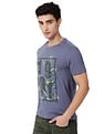 AD by Arvind Crew Neck Graphic Print Cotton T-Shirt