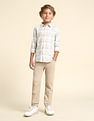 U.S. Polo Assn. Kids Boys Grid Tattersall Checked Regular Fit Shirt