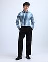 Flying Machine Vertical Striped Satin Shirt