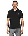 U.S. Polo Assn. Men Black Solid Polo T-Shirt