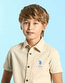 U.S. Polo Assn. Kids Boys Graphic Printed Regular Fit Shirt