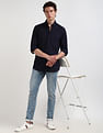 Calvin Klein Pique Jersey Button Down Collar Shirt