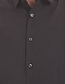 Calvin Klein Men Black Slim Fit Long Sleeve Cotton Stretch Casual Shirt