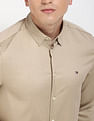 Tommy Hilfiger Solid Regular Fit Plain Woven Shirt