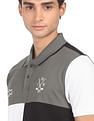 AD by Arvind Cotton Panelled Colour Block Polo Shirt