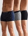 USPA Innerwear Anti Microbial Printed OET14 Trunks - Pack Of 3
