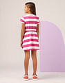 U.S. Polo Assn. Kids Girls Striped Fit And Flare Dress