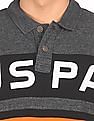 U.S. Polo Assn. Denim Co. Ribbed Collar Brand Print Polo Shirt