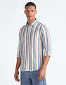 Flying Machine Slub Striped Dobby Shirt