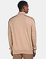 Calvin Klein Men Beige Turtleneck Contrast Piping Sweater