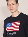 U.S. Polo Assn. Crew Neck Patterned Knit Cotton Sweater
