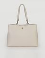 Tommy Hilfiger Solid Beige PU Totes