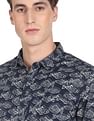 Flying Machine Spread Collar Abstract Print Shirt