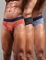 U.S. Polo Assn. Low Rise Printed OEB16 Briefs - Pack Of 3