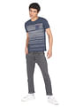 Flying Machine Horizontal Stripe Heathered T-Shirt