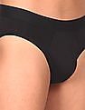 Calvin Klein Underwear Men Black Solid Elasticized Brand Waist Briefs