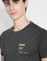 Flying Machine Cotton Solid T-Shirt