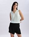 Calvin Klein Jeans Regular Fit Polyester V-Neck Tops