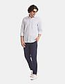 AD by Arvind Solid Cotton Stretch Smart Casual Trousers