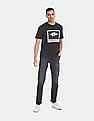 Calvin Klein Men Black Slim Fit Photo Box Logo T-Shirt