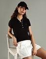 Tommy Hilfiger Solid Slim Fit Cotton Polo T-Shirt