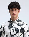 Flying Machine Printed Satin Slim Fit Shirt