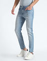 Flying Machine Stone Wash Slash Slim Tapered Fit Jeans