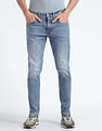 Flying Machine Mid Rise Slash Slim Tapered Jeans