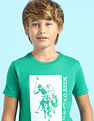 U.S. Polo Assn. Kids Boys Graphic Printed Regular Fit T-Shirt