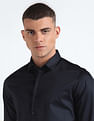 Flying Machine Solid Sateen Slim Shirt