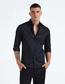 Flying Machine Solid Sateen Slim Shirt