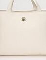 Tommy Hilfiger Solid Beige Cotton Handbags