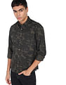 Flying Machine Camouflage Print Pure Cotton Shirt
