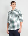 Arrow Sports Plaid Twill Slim Casual Shirt