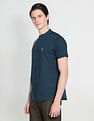 U.S. Polo Assn. Denim Co. Mandarin Collar Overdyed Solid Shirt