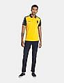 U.S. Polo Assn. Men Yellow And Navy Colour Block Pique Polo Shirt