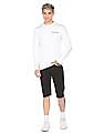 Calvin Klein Men White Long Sleeve Brand Print T-Shirt