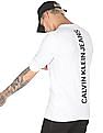 Calvin Klein Men White Long Sleeve Brand Print T-Shirt