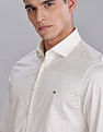 Tommy Hilfiger Self-Design Regular Fit Plain Woven Shirt