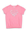 U.S. Polo Assn. Kids Girls Brand Printed Elasticized T-Shirt