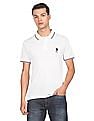 U.S. Polo Assn. Striped Collar Solid Polo Shirt