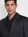 Arrow Patterned Knit Polyester Slim Fit Blazer